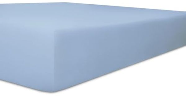Kneer Easy-Stretch Jersey Spannbetttuch, Farbe:38 Eisblau;Größe:120x200-130x220 cm