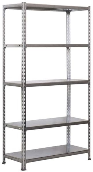 Simon Rack Schwerlastregal, 2000 x 1100 x 400 mm, Bis 200 kg Belastbar, 5 Verstellbare Ablagen, Kellerregal, Lagerregal, Verzinkt - Simonclick