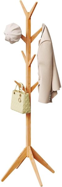 Woltu Kleiderständer, (1 St), mit 8 Haken, 180cm Höhe, aus Massive Holz
