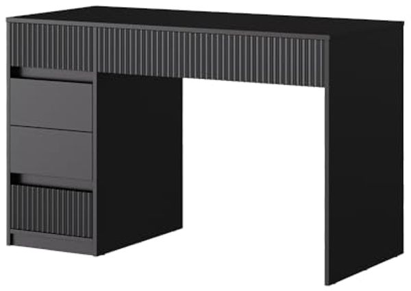 Schreibtisch Omira Schwarz 120 x 55 cm mit 5 Schubladen Vicco