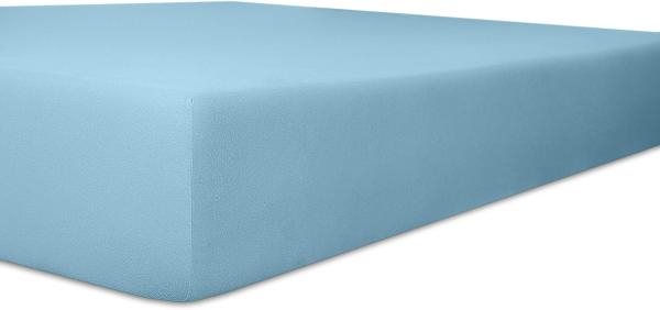 Kneer Fein Jersey Spannbetttuch 90x190 - 100x200 cm blau (36)