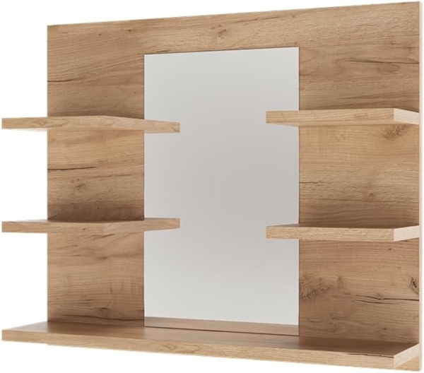 Badspiegelschrank Wilbur Goldkraft Eiche 58.8 x 50 cm mit Regalen Vicco
