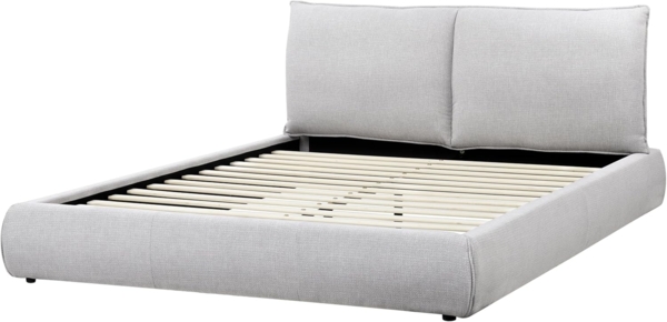 Bett mit Lattenrost Stoff VINAY 160 x 200 cm Hellgrau Bild 8
