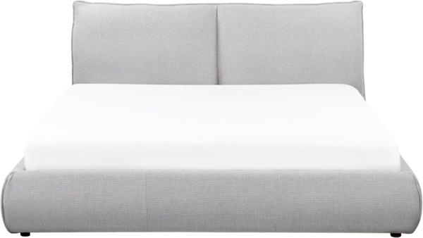 Bett mit Lattenrost Stoff VINAY 160 x 200 cm Hellgrau Bild 4