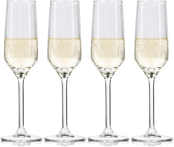 alpina Sektgläser 22cl - Champagner Gläser Set 4 Stück - Auch geeignet als Cava- und Prosecco Gläser - Trinkgläser Set - Spülmaschinenfestes Glas