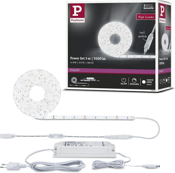 LED Strip, weiß, dimmbar, neutralweiß, L 500 cm