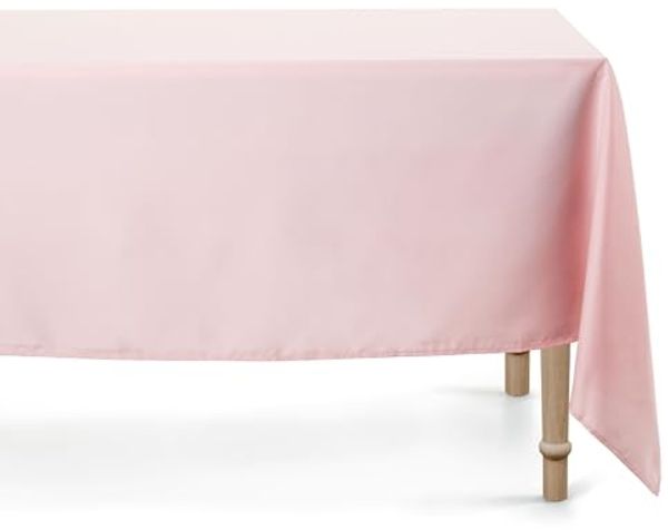 partydeco Tischdecke, Tischdecke rechteckig 180x300cm Polyester Stoff Rosa matt