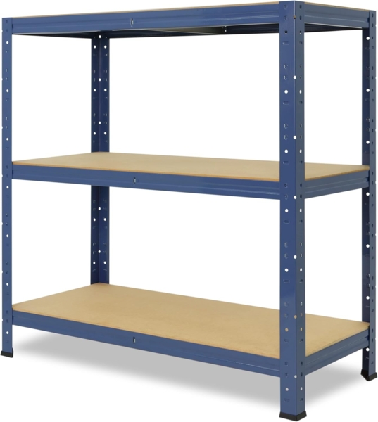 shelfplaza HOME 100x110x30 cm Schwerlastregal in blau mit 3 Böden und 175 kg Traglast pro Boden Bild 6