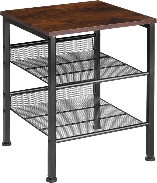 tectake Beistelltisch Couchtisch Lincoln 40,5x40x50,5cm (1-St, 1 tlg), Reizvoller Beistelltisch im rustikalen Industrial Style