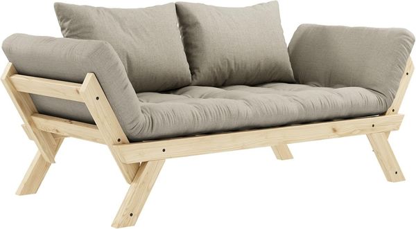 Karup Design Futonsofa 'Bebop', Gestell Natur, Matratze Leinen
