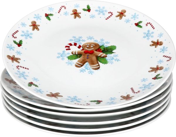 MamboCat Speiseteller 6x Candyman Speiseteller Porzellan 6 Personen Essteller Weihnachten, Weihnachtsgeschirr, Winter, Weihnachtsset, Geschirr, Advent