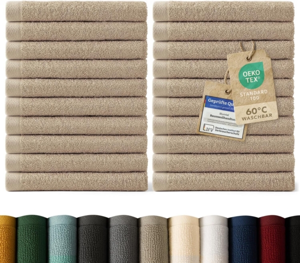 Blumtal Gästehandtücher 30x30 cm - weich und saugstark, Frottee (24-St), 12er und 24er Set, 100% Baumwolle