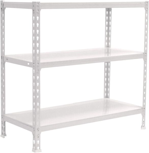 Simon Rack Simonclick Metallregal, 1000 x 900 x 300 mm, 3 Regalböden, 180 kg Biege-Punkt, Regale, Weiß