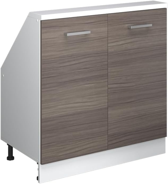 Dachschrägenschrank Rion Edelgrau/Weiß mit 2 Türen Vicco