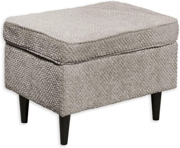 Stella Trading Oskar Fußhocker gepolstert, Taupe - Vintage Polsterhocker für Sessel, Couch und Sofa - 63 x 43 x 42 cm (B/H/T)