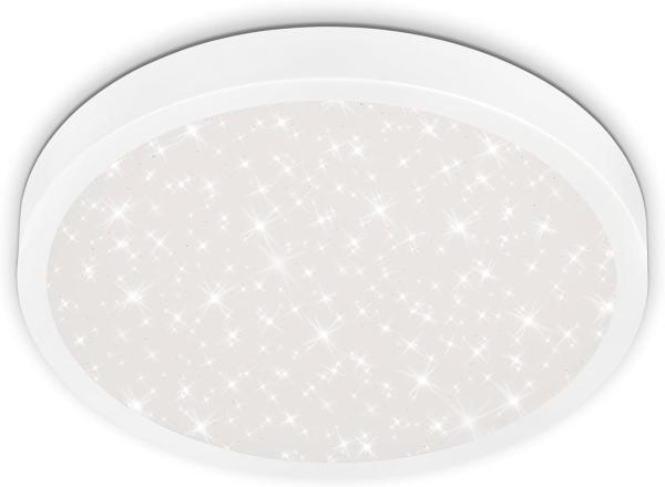 Briloner LED Deckenleuchte Runa Ø 38 cm, Metallrahmen weiß, Sternencover
