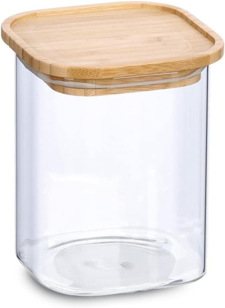 Vorratsglas mit Bambusdeckel - 11 x 11 x 14cm