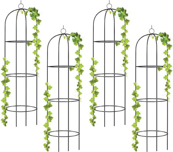 wuuhoo® Rankhilfe Alma aus Metall - 190cm große Rankstütze für Rosen, Ranksäule für Kletterpflanzen, wetterfestes Rankgitter