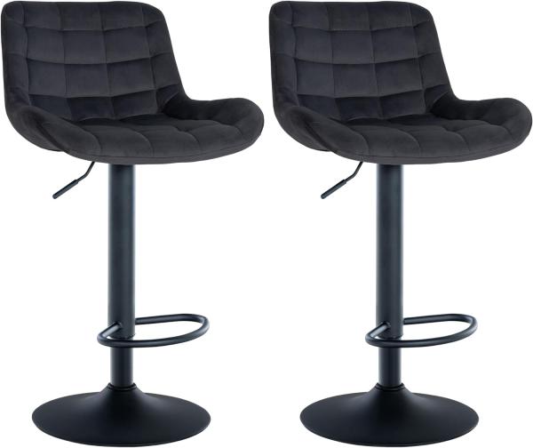 2er Set Barhocker Tover Samt (Farbe: schwarz)