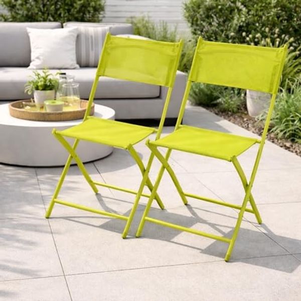 2er Klappstuhl Gartenstuhl Campingstuhl Klappbar klappbar Limegrün