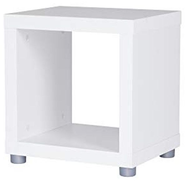 Caro - 1x1 Würfel, Cube, Beistelltisch, Nachttisch, inkl kleine Kunststofffüsse, Weiss