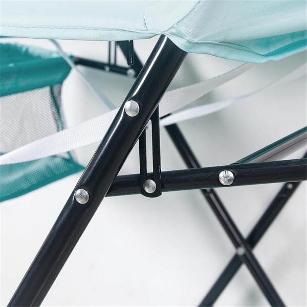 Homewell Baby Wickelkombi Wickelkommode, Mobile Wickeltisch Klappbar, mit Wickelauflage, Sicherheitsgurt, Ablagefächern, süßem Muster und Höhenangabe, Stabil und Bequem (Blau-Licht) Bild 7