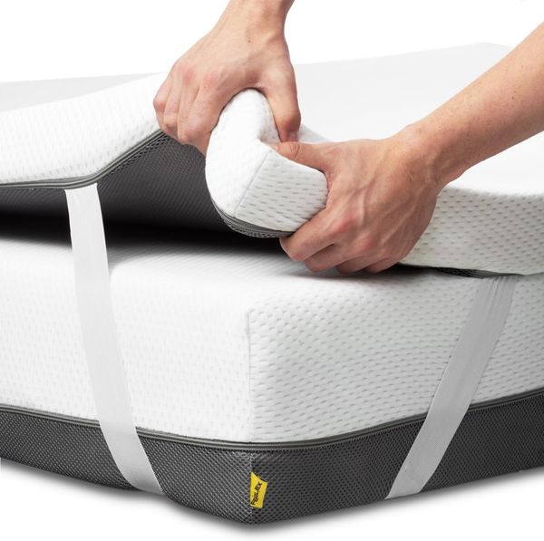 Ferlex - Viscoelastischer Topper 135x190 cm | Höhe 7 cm | Atmungsaktive und abnehmbare matratzenschoner