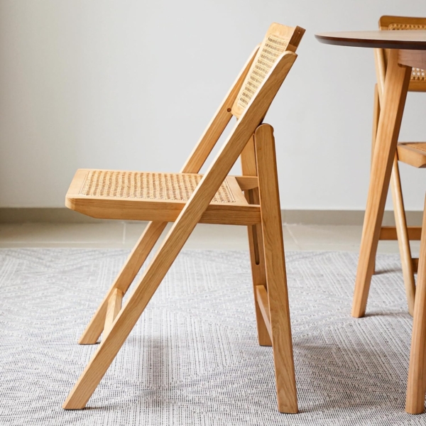 LIM HOME Klappstuhl TB000 (Packung, 1 St), Gestell aus Massiveholz FSC®, Sitzfläche aus Rattan