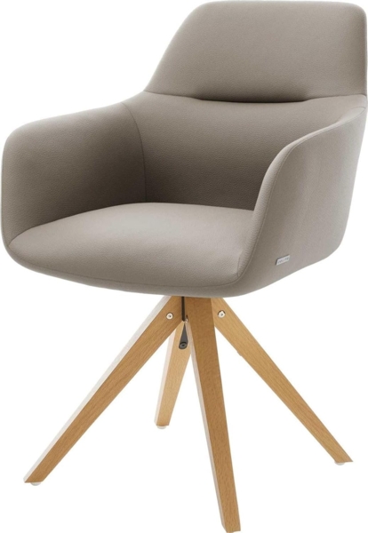 Esszimmerstuhl Pejo-Flex Echt-Leder Schlamm Holzgestell kantig Natur Taschenfederkern