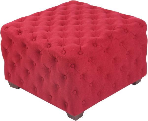 CLP Sitzhocker Nimes Stoff gepolstert und gesteppt,rot