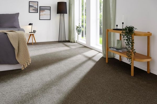andiamo Teppichboden Izmir für Wohnzimmer und Kinderzimmer - Teppichboden Meterware zum Verlegen - Teppichbelag mit hoher Trittschalldämmung - weicher Teppichboden 400x300 cm Braun-Grau