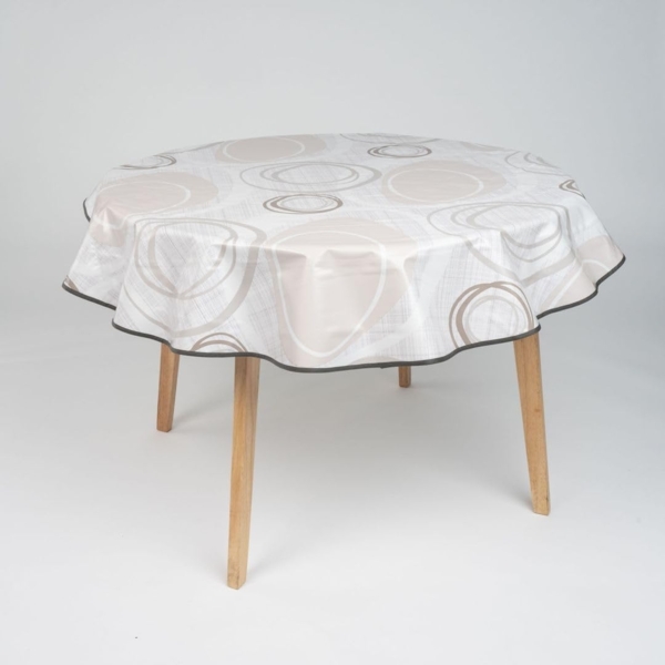 laro Tischdecke 160cm runde Wachstuchtischdecke Saum-Eingefasst