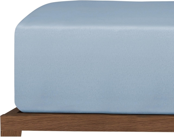 Uncover by Schiesser Spannbettlaken New Jersey - Edeljersey - 150 x 200 cm - Hellblau