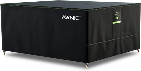 Awnic Gartenmöbel Abdeckung wasserdicht mit Haken Winterfest, 420D Oxford mit AlicanTex wetterfeste Technologie, Winddicht Anti-UV Gartentisch Abdeckplane, quadratisch Schwarz (160*160*71cm)