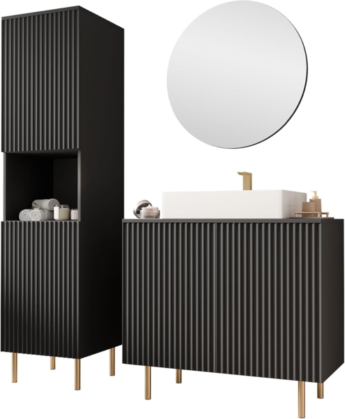Badmöbel-Set Nohes III (Farbe: Schwarz)