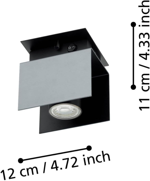 Eglo 97394 LED Deckenleuchte VISERBA weiß-aluminium, schwarz L:12cm B:8,5cm H:11,5cm Bild 5