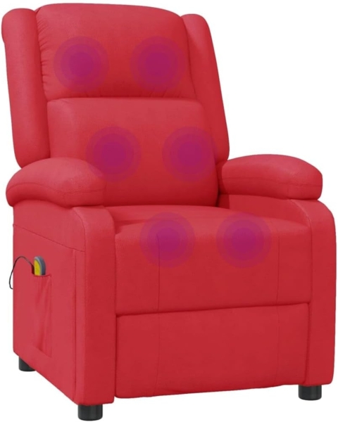 Massagesessel Rot Kunstleder 348466