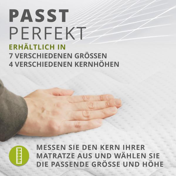 BettwarenShop Ersatz Matratzenbezug Doppeltuch, Polyester, 200x200 cm I 14 cm Kernhöhe Bild 6