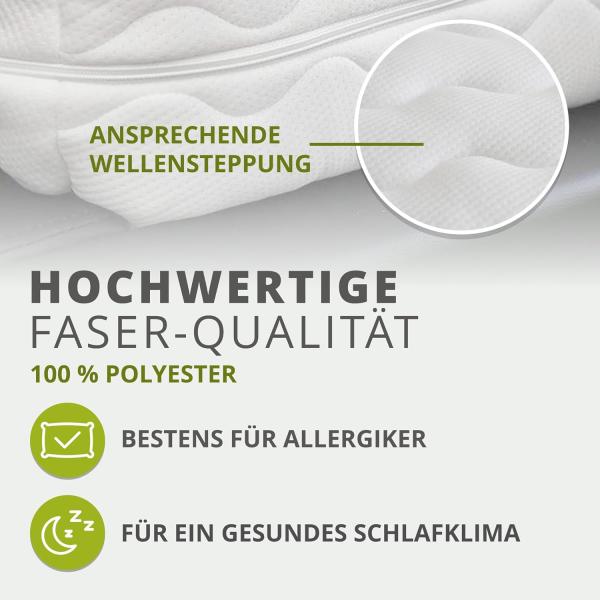 BettwarenShop Ersatz Matratzenbezug Doppeltuch, Polyester, 200x200 cm I 14 cm Kernhöhe Bild 5