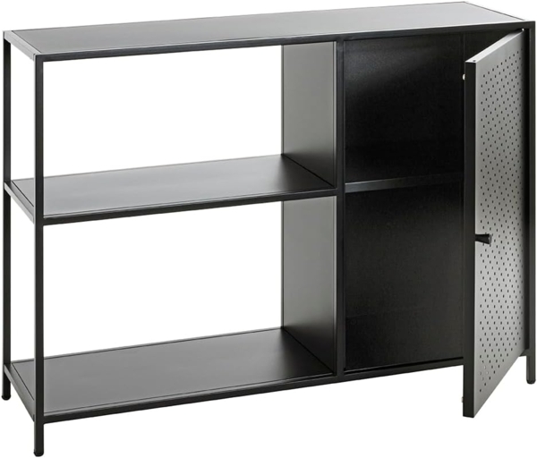HAKU Möbel Regal, Metall, schwarz, B 100 x T 30 x H 75 cm Bild 5