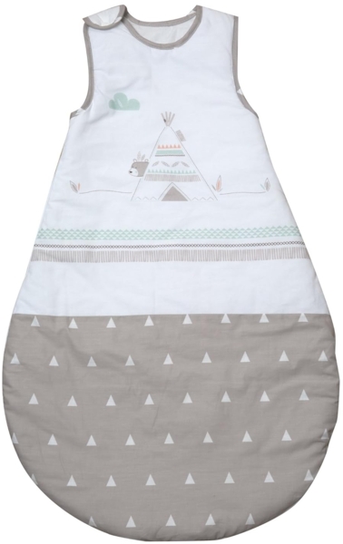roba Schlafsack 'Indibär' 90 cm - ganzjahres Babyschlafsack - atmungsaktiv - Baumwolle - Beige / Weiß