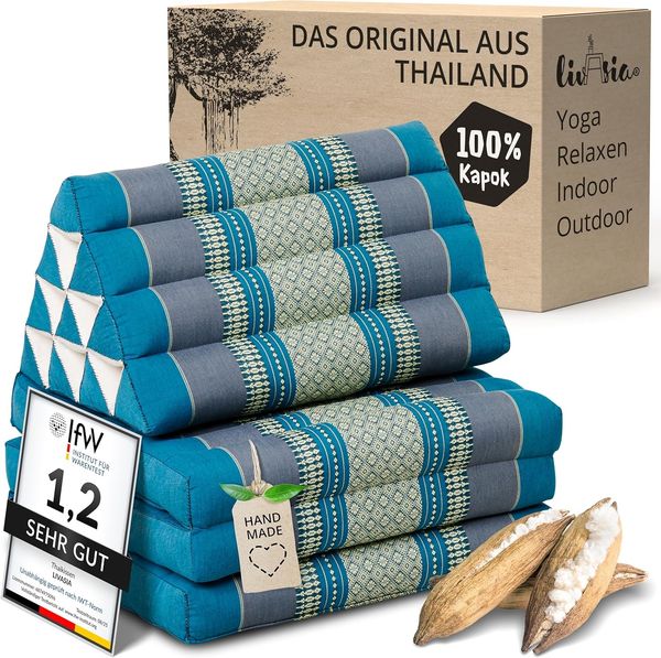 livasia Sitzsack Thaikissen 3 Auflagen (Classic) vegan und handgefertigt, 175x50x8cm, Kapok