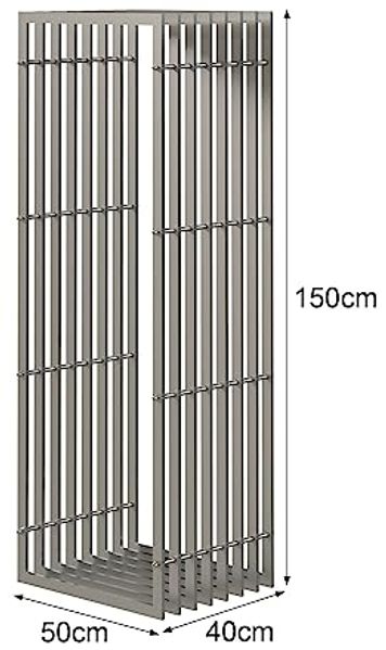 DanDiBo Kaminholzregal Innen Metall Edelstahl Kaminholzständer 96429 150 cm Holzkorb Kaminholzhalter Holzregal Bild 2