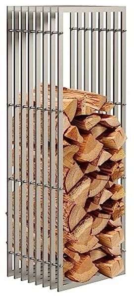 DanDiBo Kaminholzregal Innen Metall Edelstahl Kaminholzständer 96429 150 cm Holzkorb Kaminholzhalter Holzregal