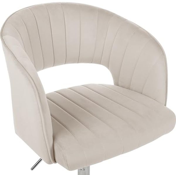 Bürostuhl Samtstoff Helles Beige KATONAH Bild 6