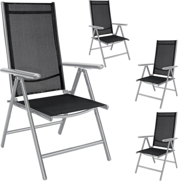 Casaria Gartenstuhl, Hochlehner Klappbar 8-Fach Verstellbar Alu Wetterfest 120kg Belastbar