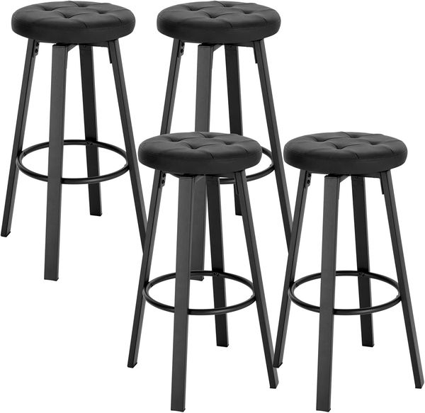 Woltu Barhocker (4 St), Barstuhl mit drehbarem Sitz Φ 35,5 cm