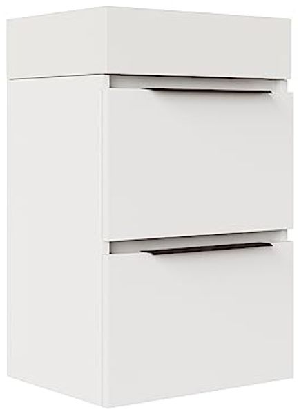 Baikal Badezimmermöbel-Set, 45 cm, inkl. Schrank mit Waschbecken, Melamin, 16 mm, montiertes Waschbecken.
