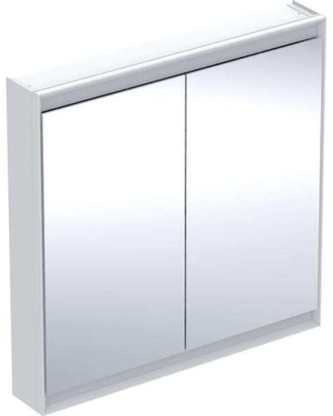 Geberit ONE Spiegelschrank mit ComfortLight, 2 Türen, Aufputzmontage, 90 x 90 x 15 cm, 505.813.00, Farbe: weiss / Aluminium pulverbeschichtet - 505.813.00.2
