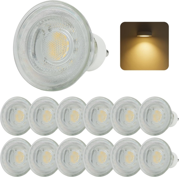 Sweet LED LED-Leuchtmittel 12er Set GU10 LED 7W warmweiß, GU10, 12 St, warmweiß, 3000K, Glasgehäuse, GU10 Keramiksockel, Reflektorform